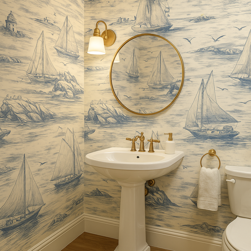 6 Coastal Wallpapers That Turn Your Powder Room into a Beach Retreat ...