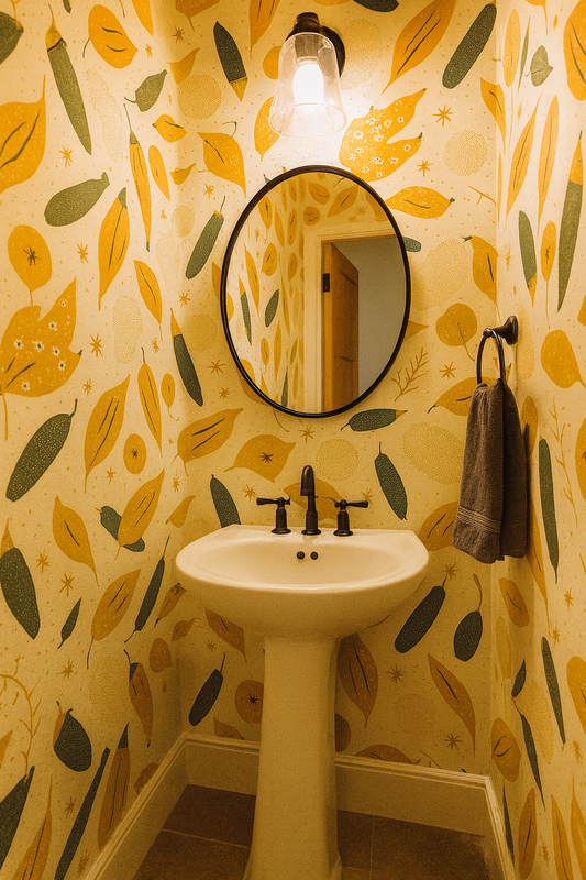 Okra Dots & Blooms Wallpaper