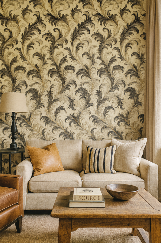 Featherstorm Flourish Wallpaper