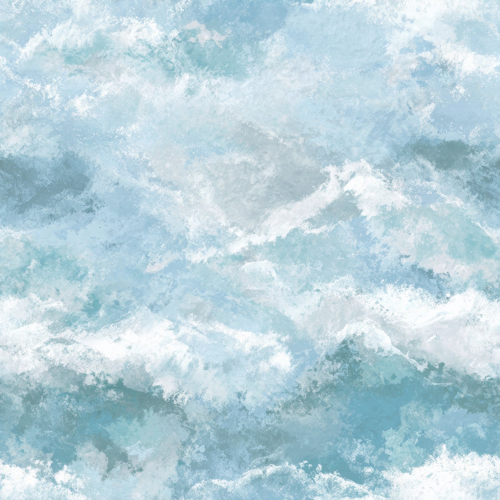 Blue and white textured wallpaper with an abstract wave pattern.