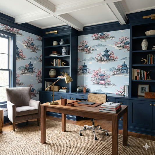 Blue Summit Pagoda Wallpaper