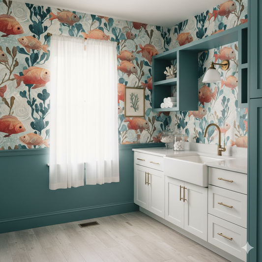 Coral Ledger Wallpaper