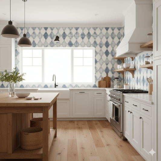 Denim Geometry Wallpaper