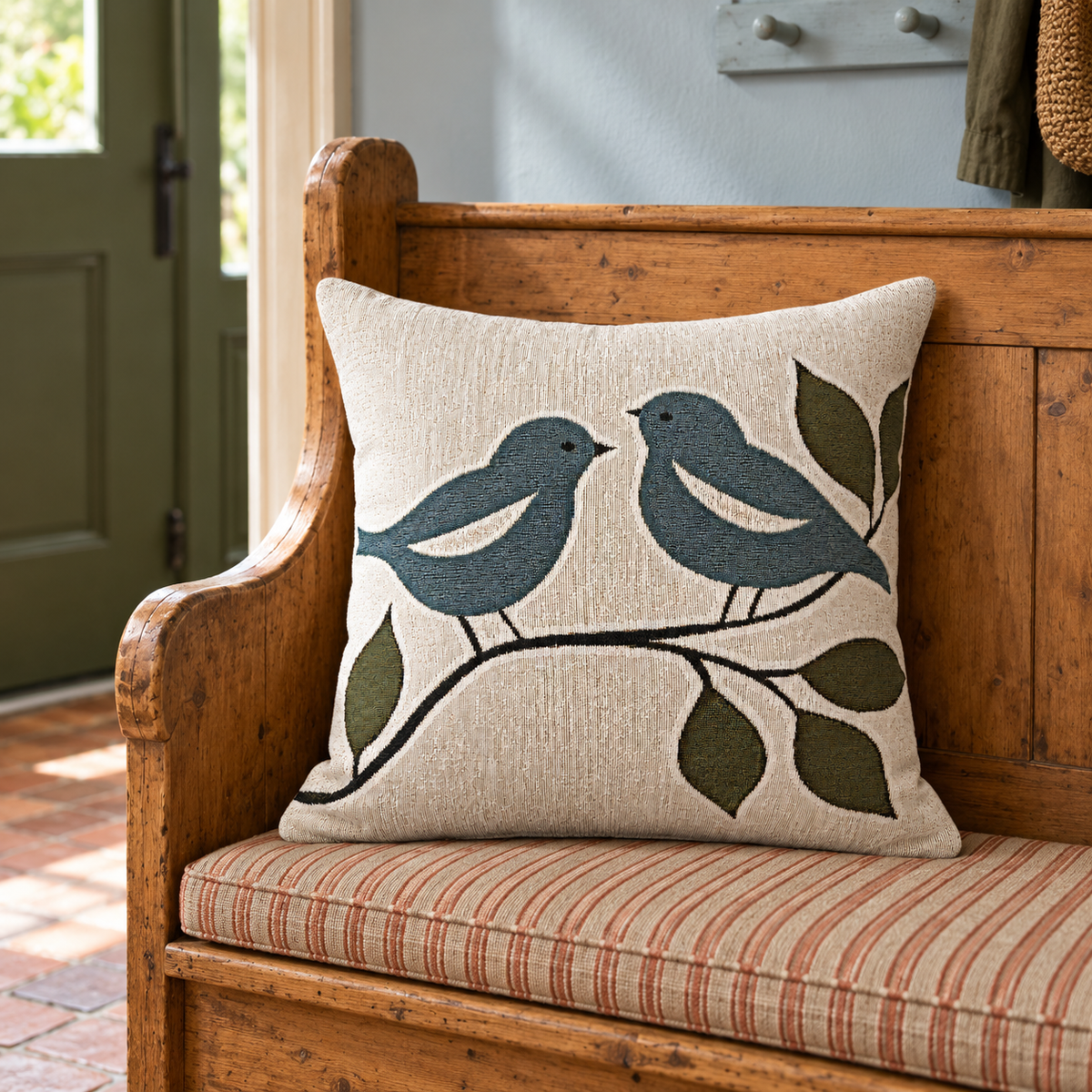 Perch & Pair Woven Throw Pillow