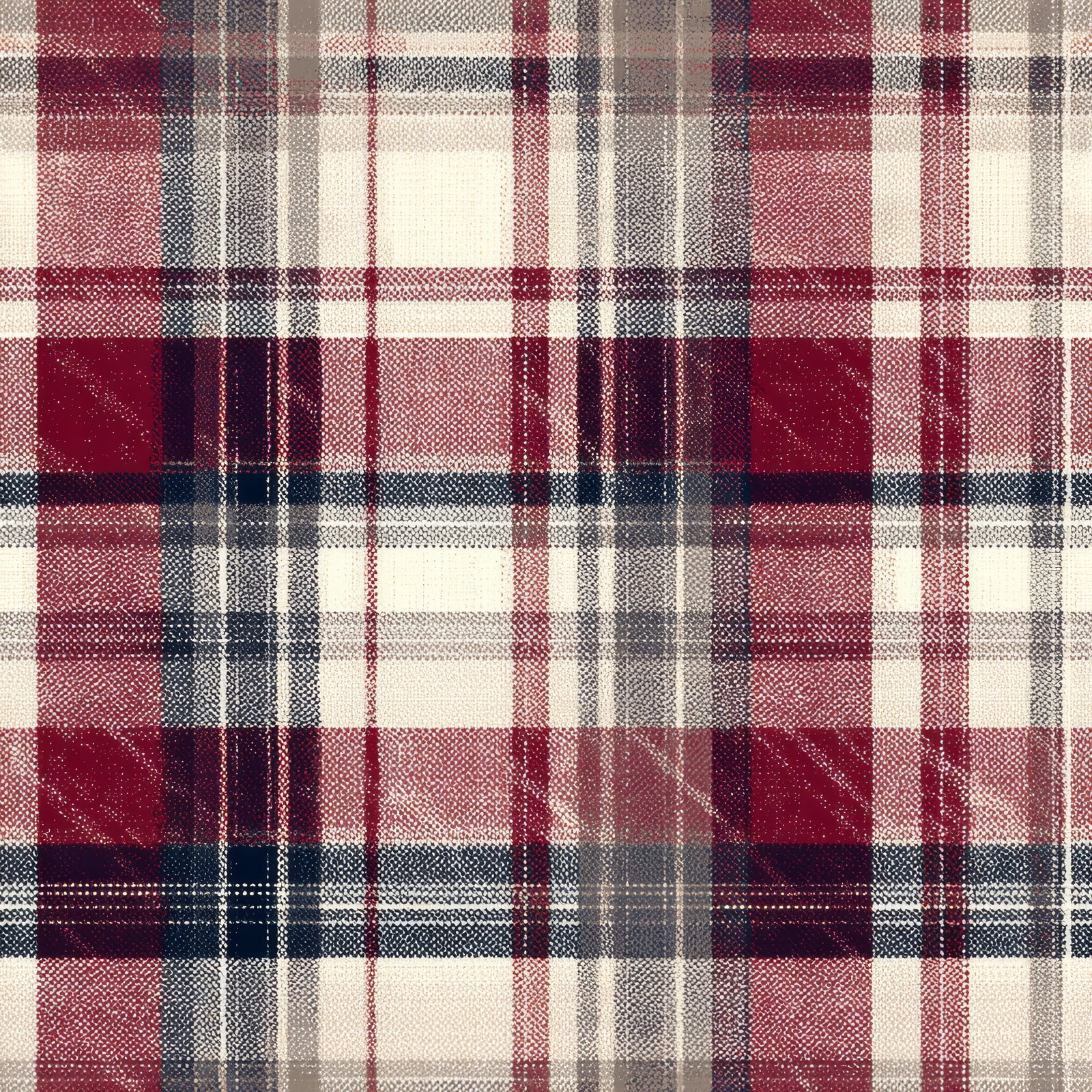 Redwood Ledger Wallpaper with plaid pattern, and texture of woven canvas.