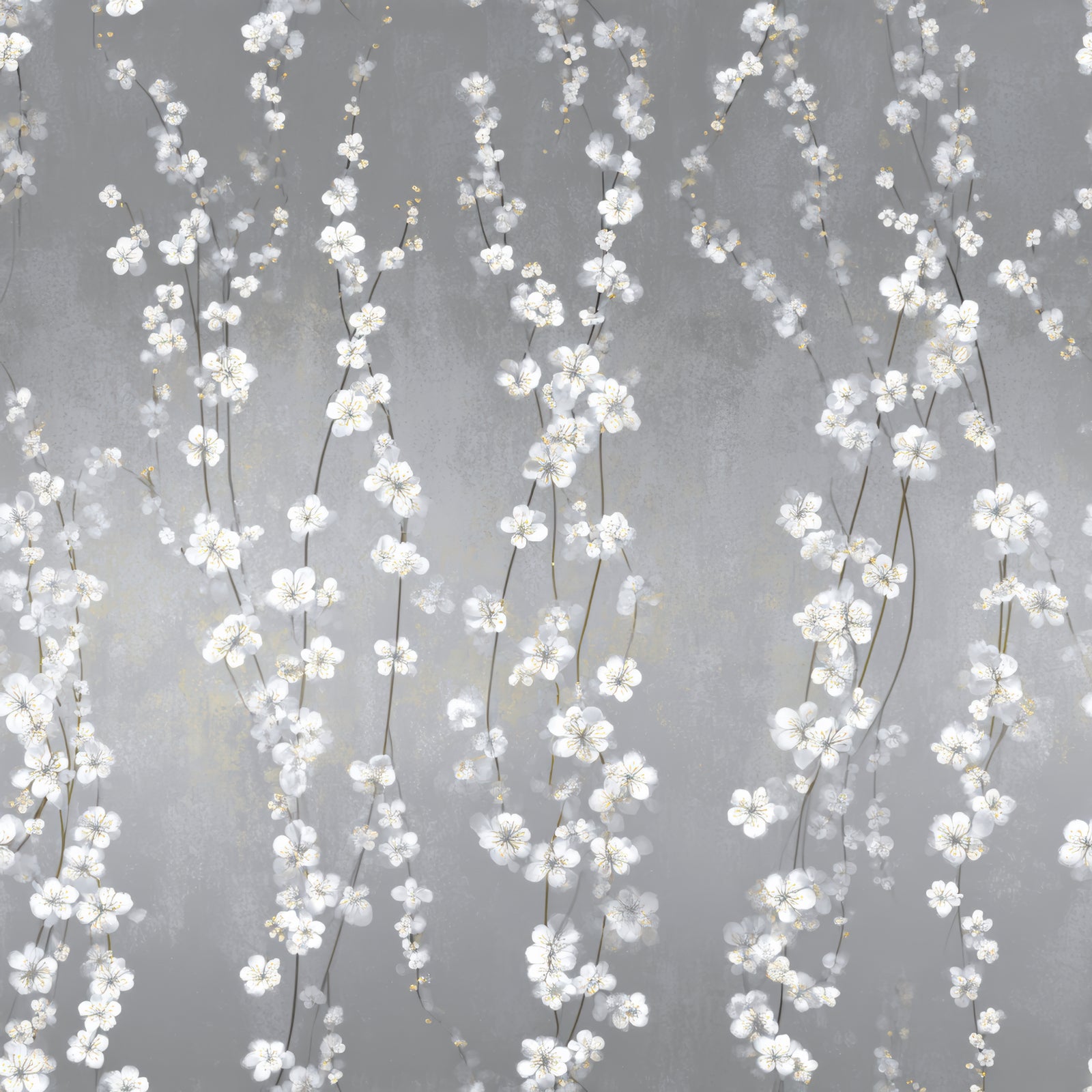 Silverling Bloom Cascade Wallpaper