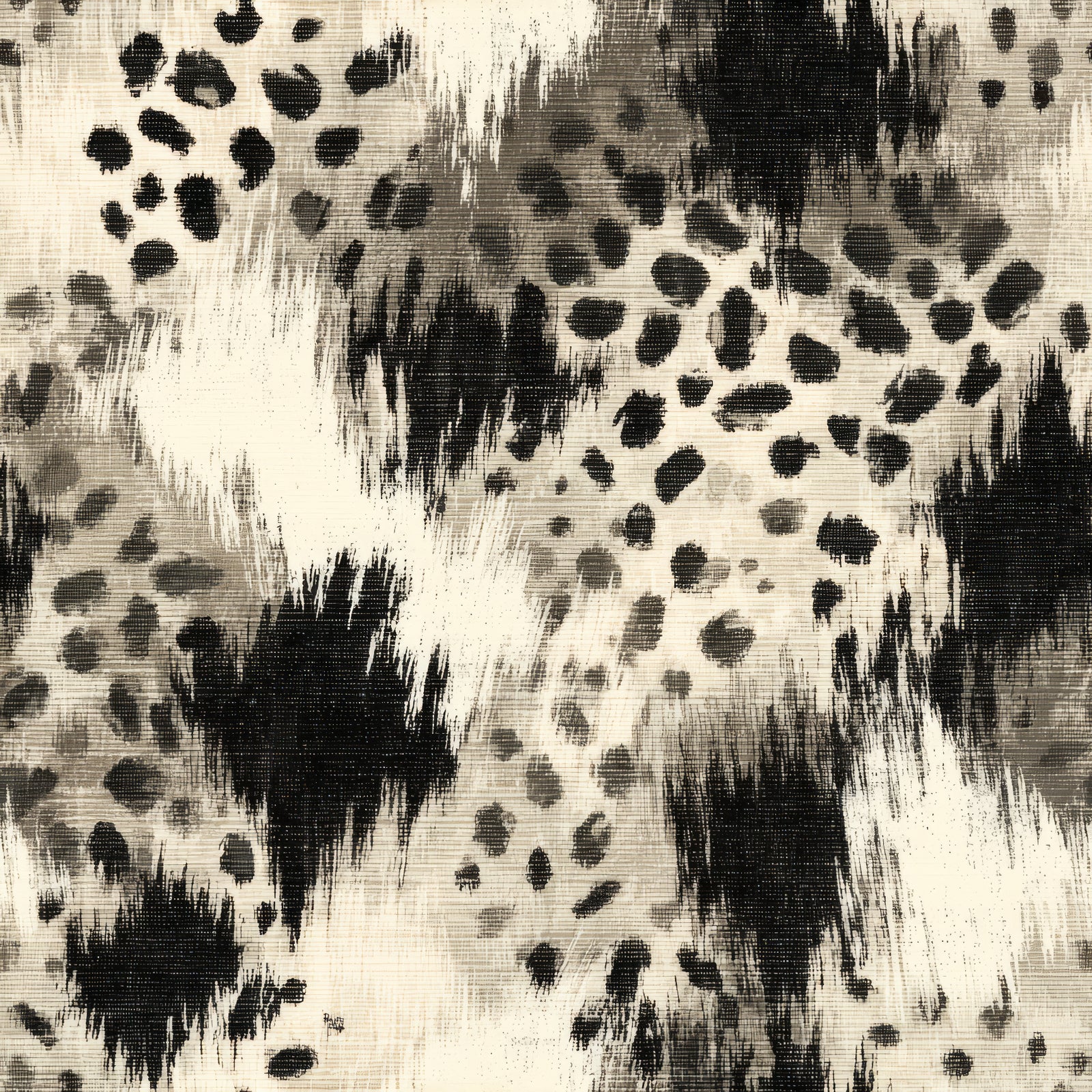 Neutral tone animal print wallpaper with texture details from Brewster Wallcovering.