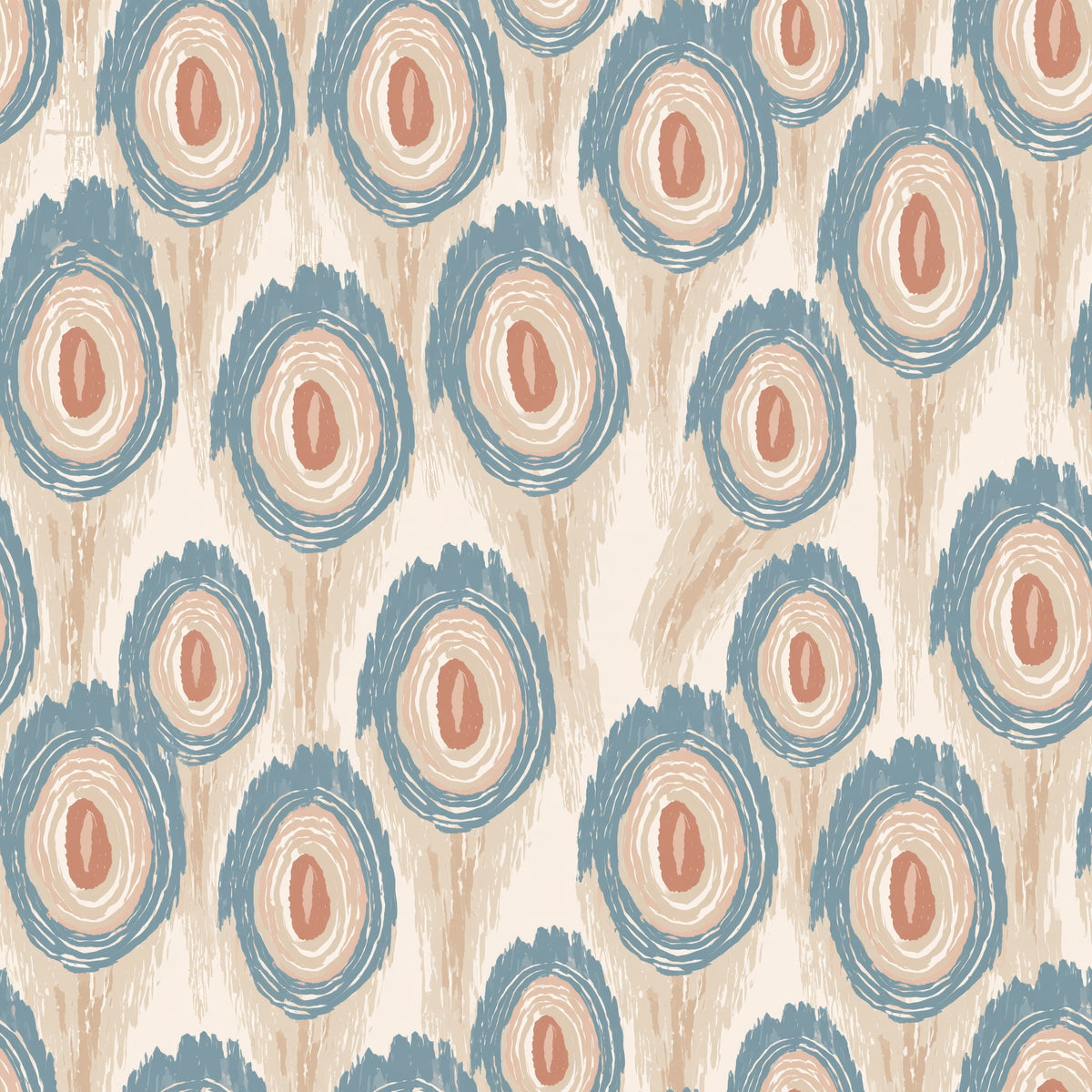 Painted Peacock Rings — wallpaper pattern