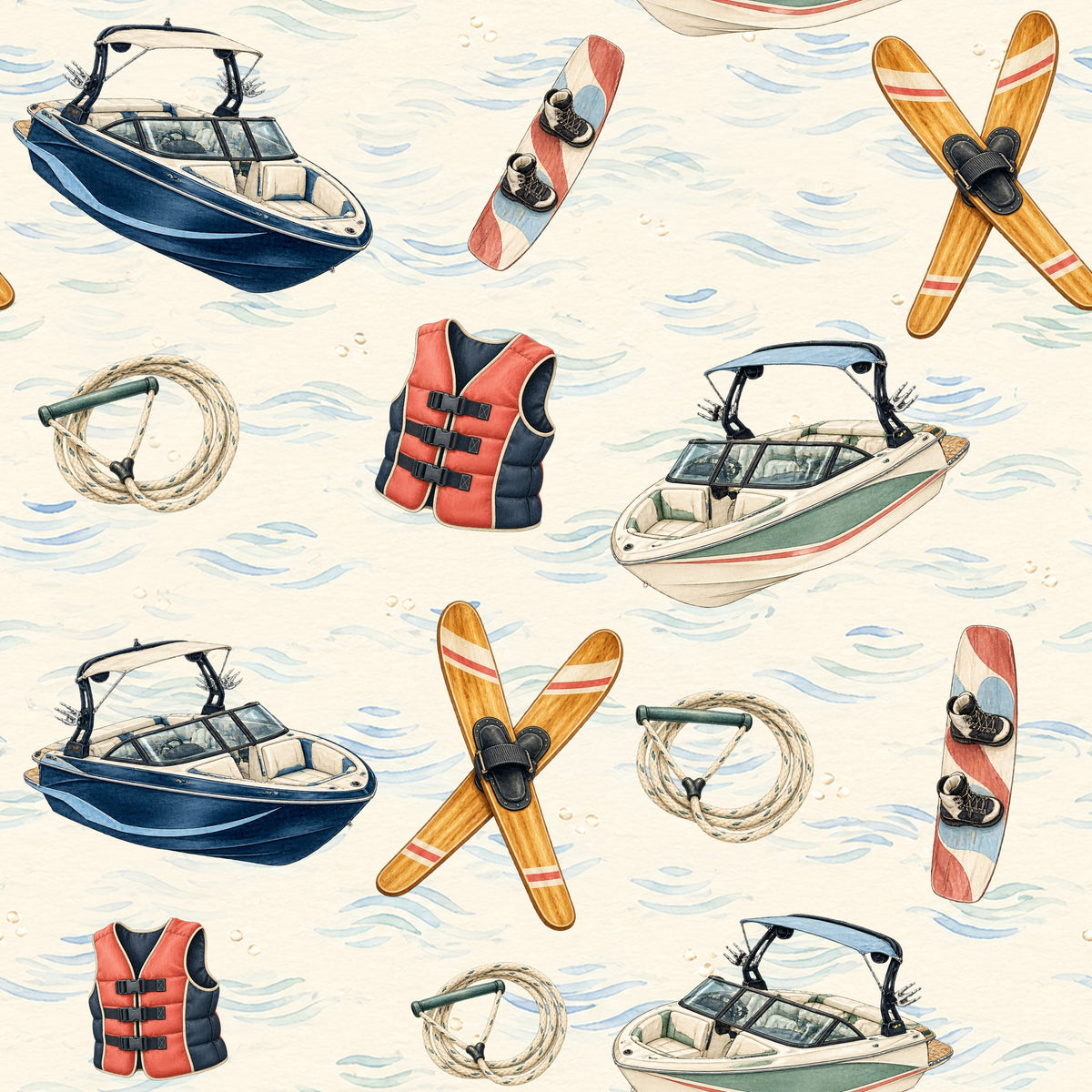 Tow Rope Wakes — wallpaper pattern