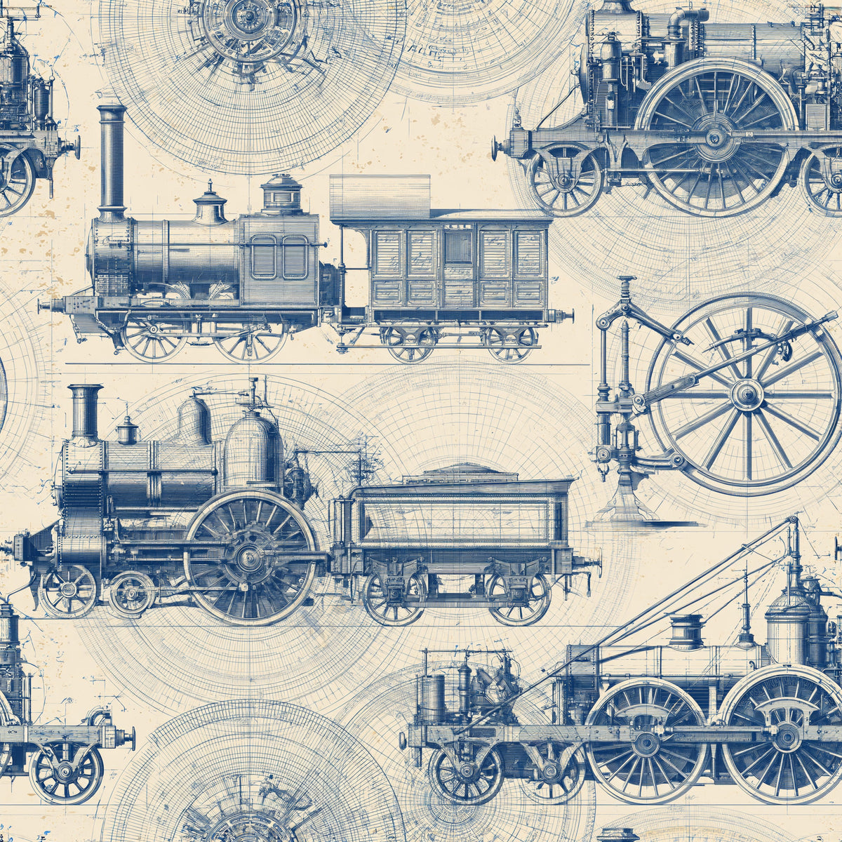 The Draftsman's Engine — wallpaper pattern