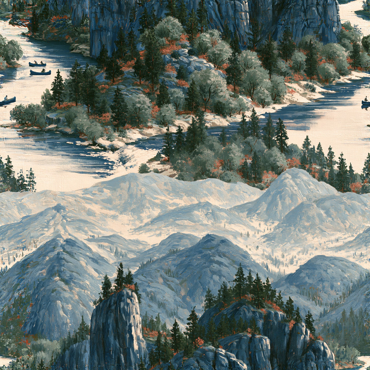 Blue Ridge Paddlers — wallpaper pattern