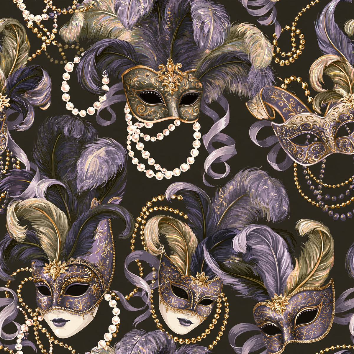 Masquerade Midnight — wallpaper pattern