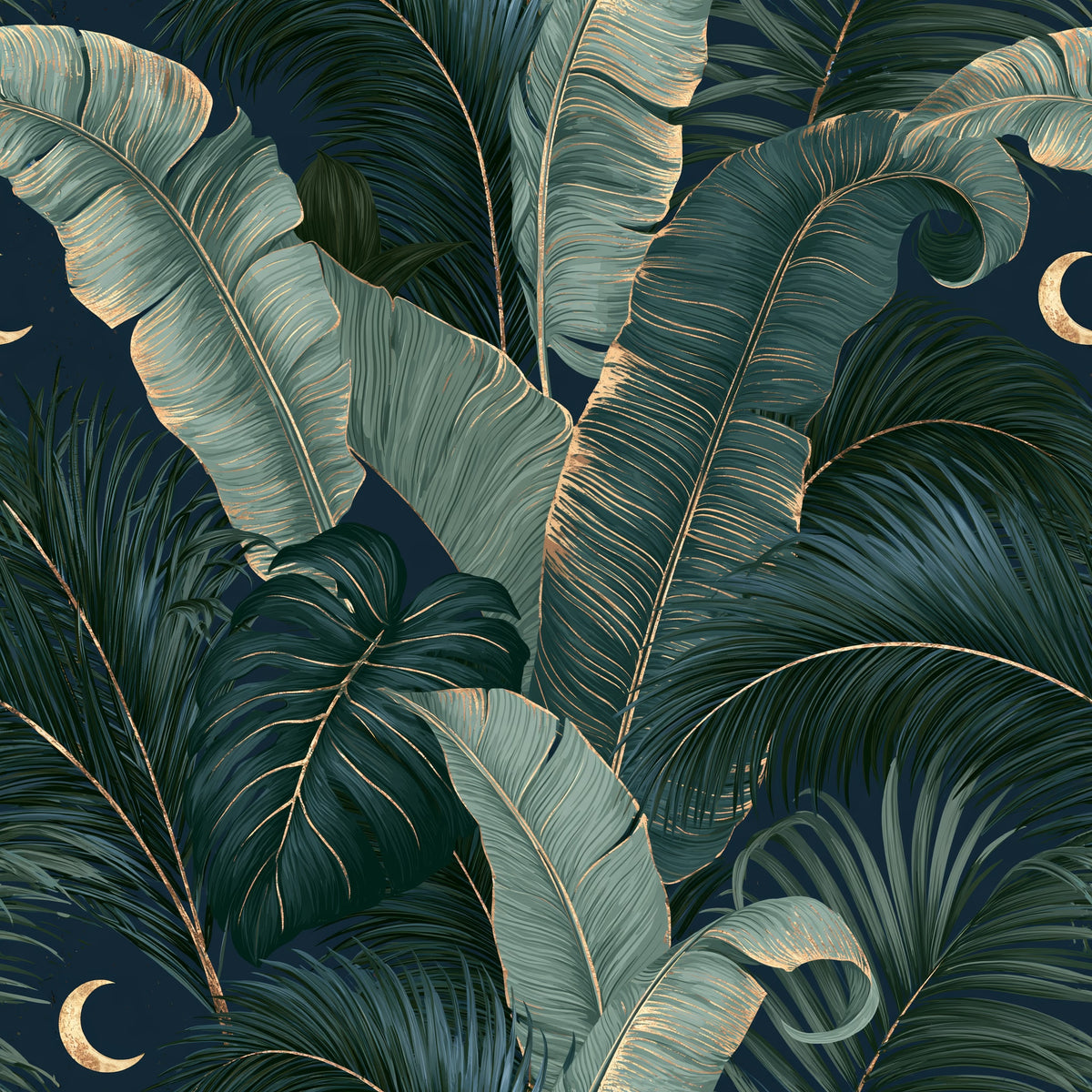 Crescent Over Canopy — wallpaper pattern