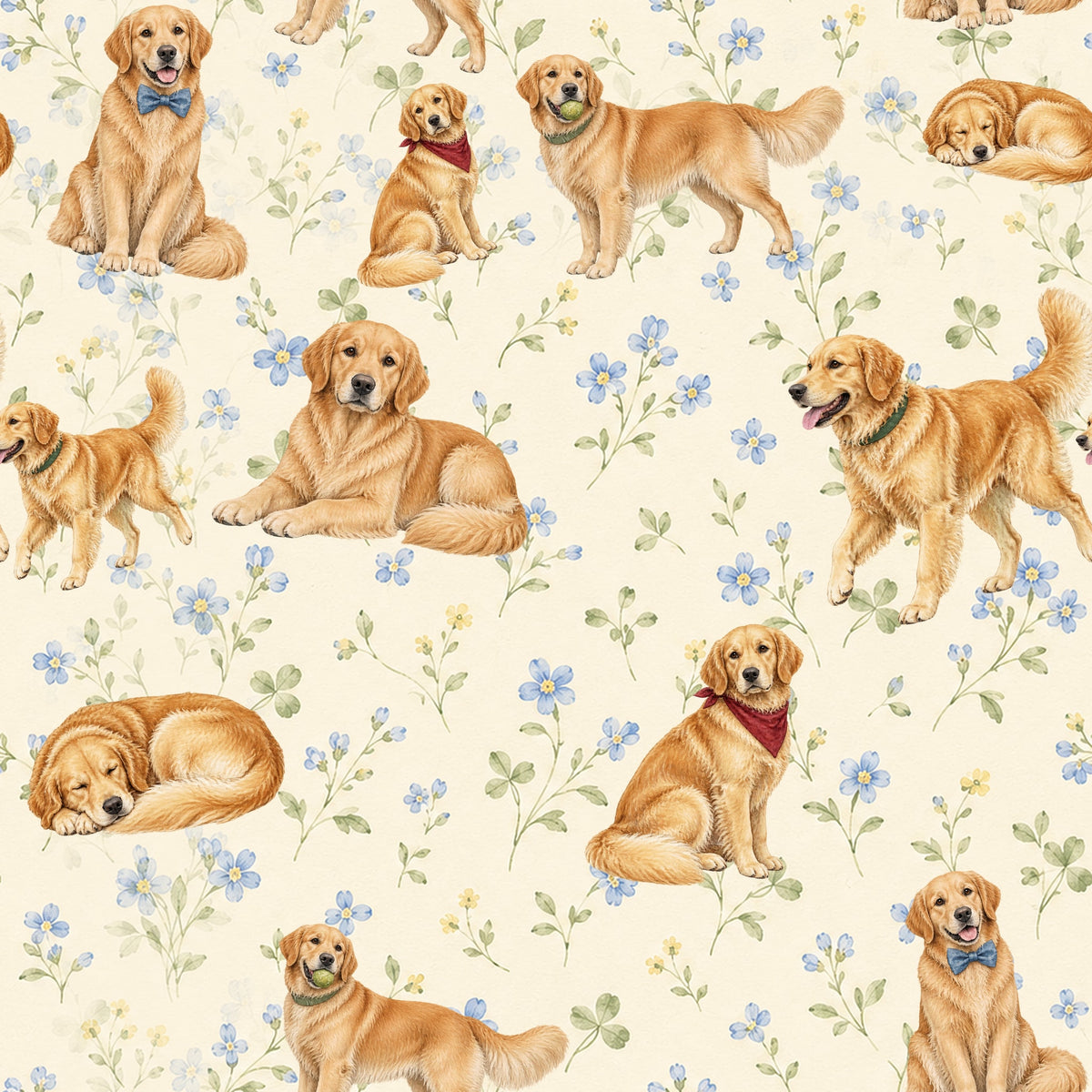 Forget-Me-Not Fetch — wallpaper pattern