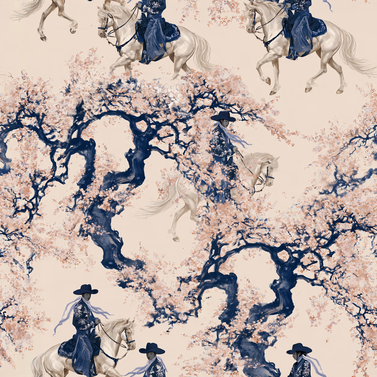 Hanami Outlaws — wallpaper pattern