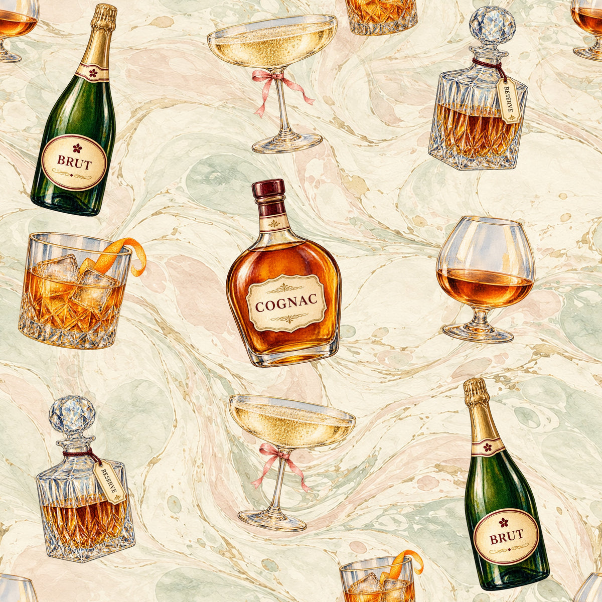 Bar Cart Archive — wallpaper pattern
