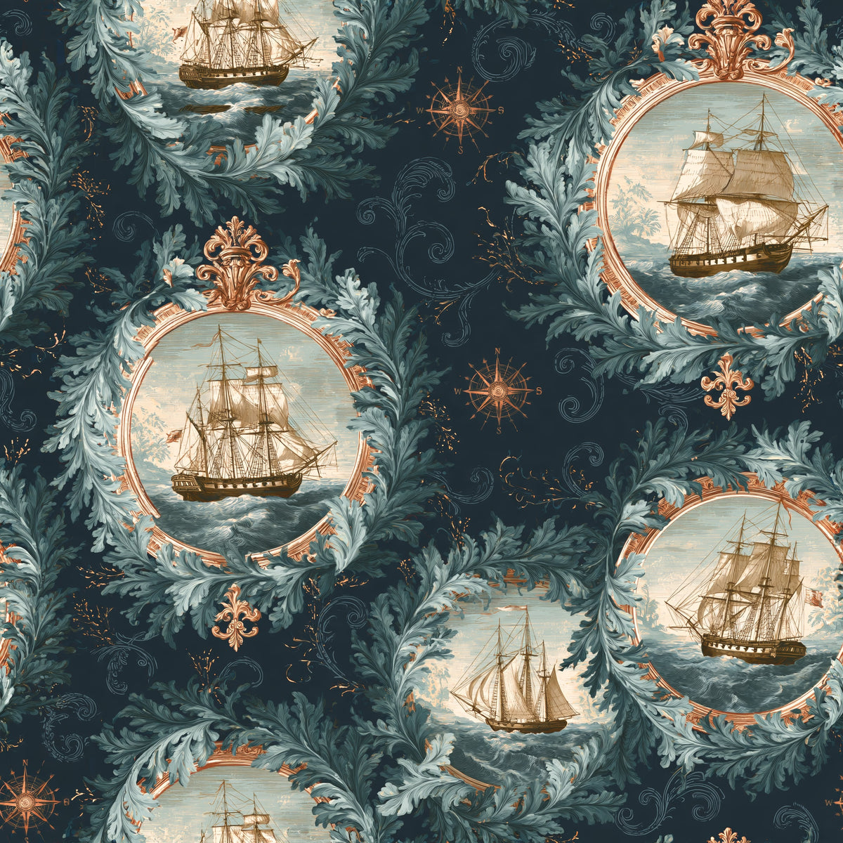 Acanthus Fleet — wallpaper pattern