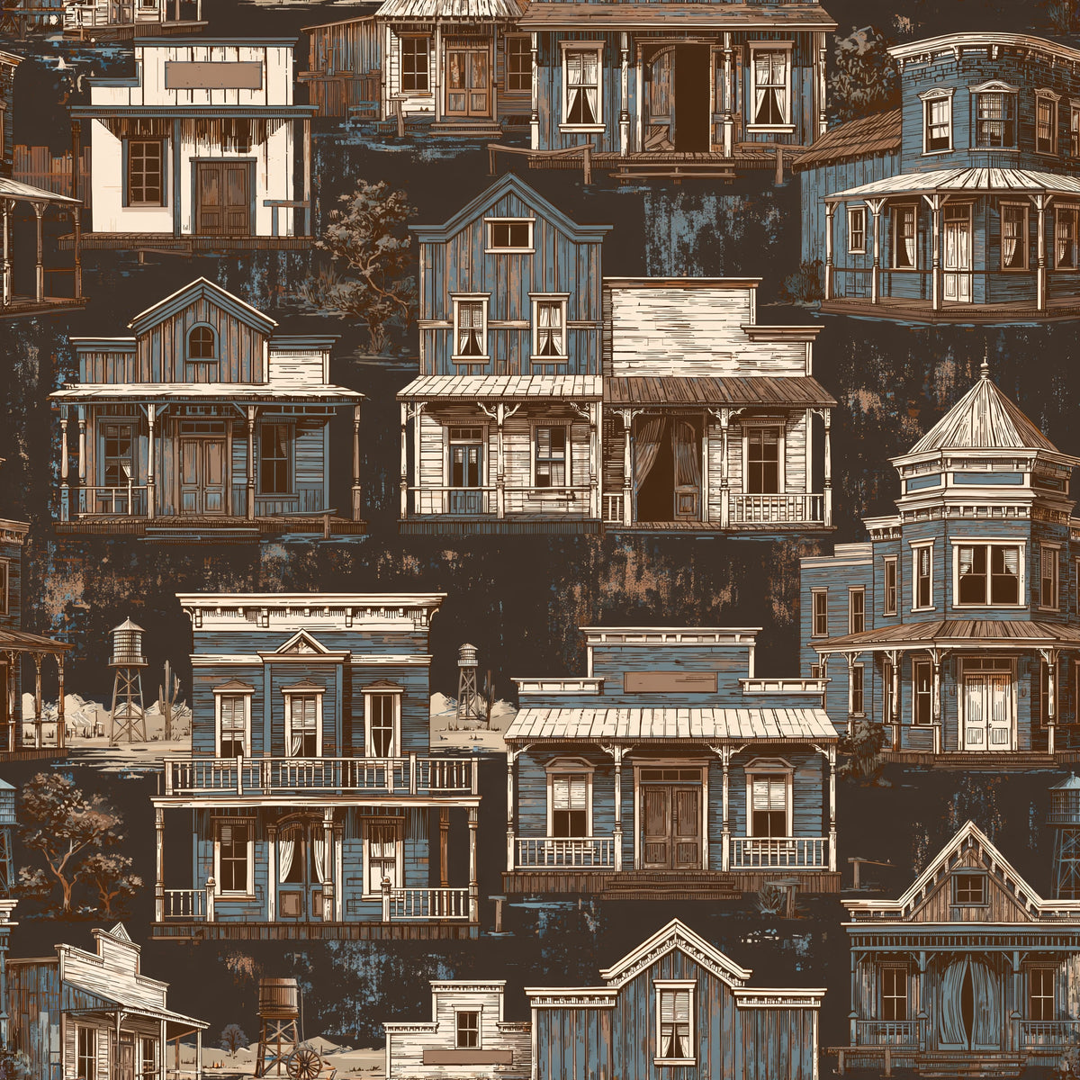 Boomtown Blueprint — wallpaper pattern