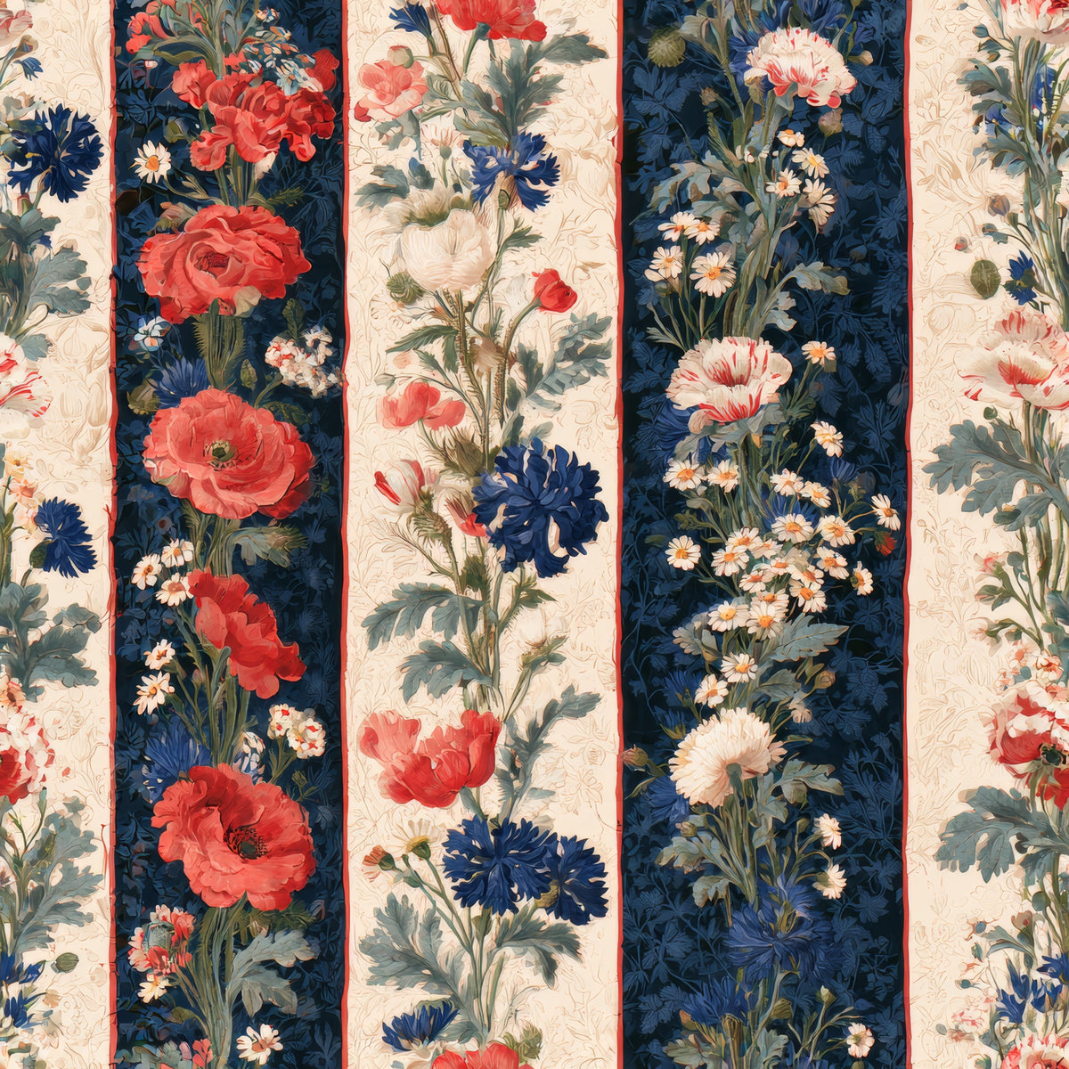 Banded Bloom Archive — wallpaper pattern