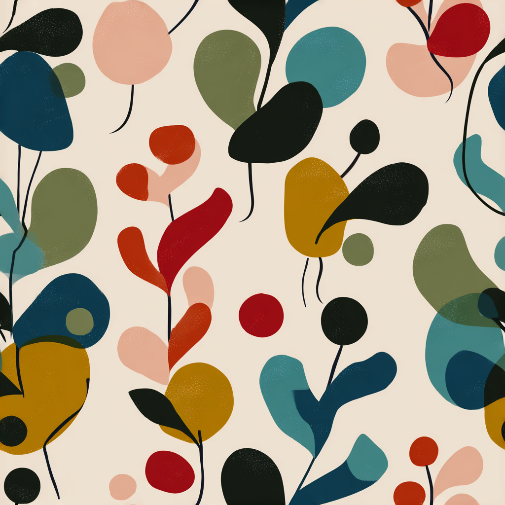 Colorful Skörda Pop Wallpaper with abstract organic shapes pattern.