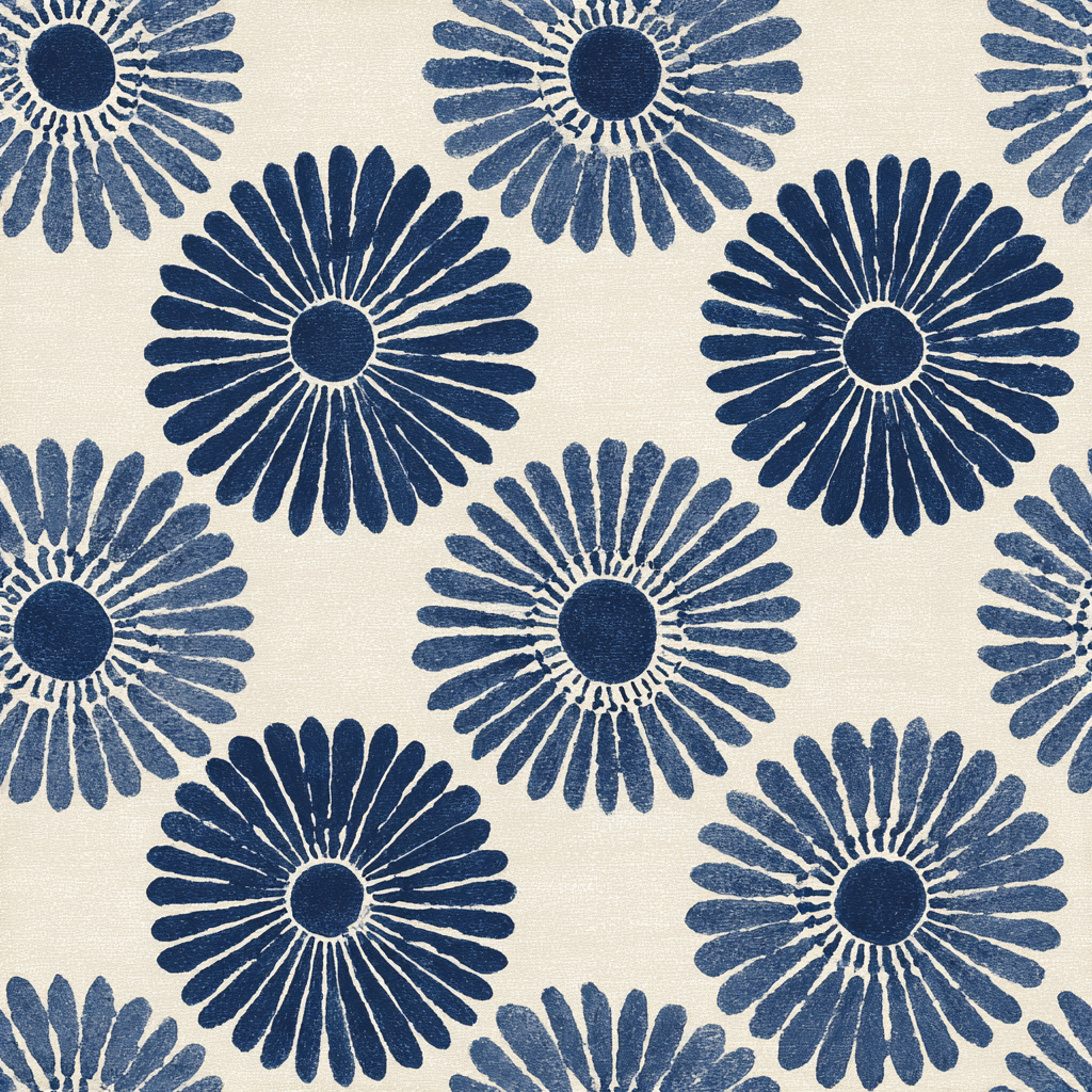 Indigo Bloom Pop Wallpaper