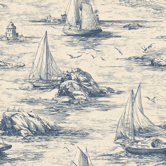 Sailor’s Sketch Toile Wallpaper