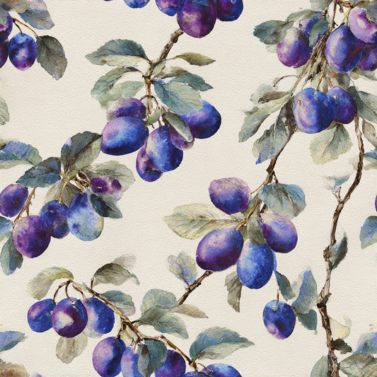 Plum Orchard Watercolor Wallpaper