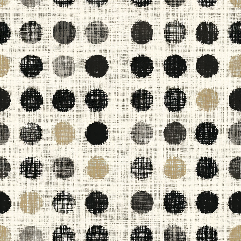 Cadence Dot wallpaper with beige background featuring gray, taupe, and black circles.