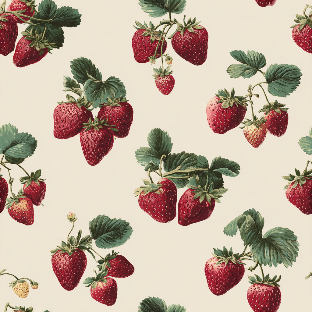 Dolci Rosso wallpaper with a strawberry pattern.