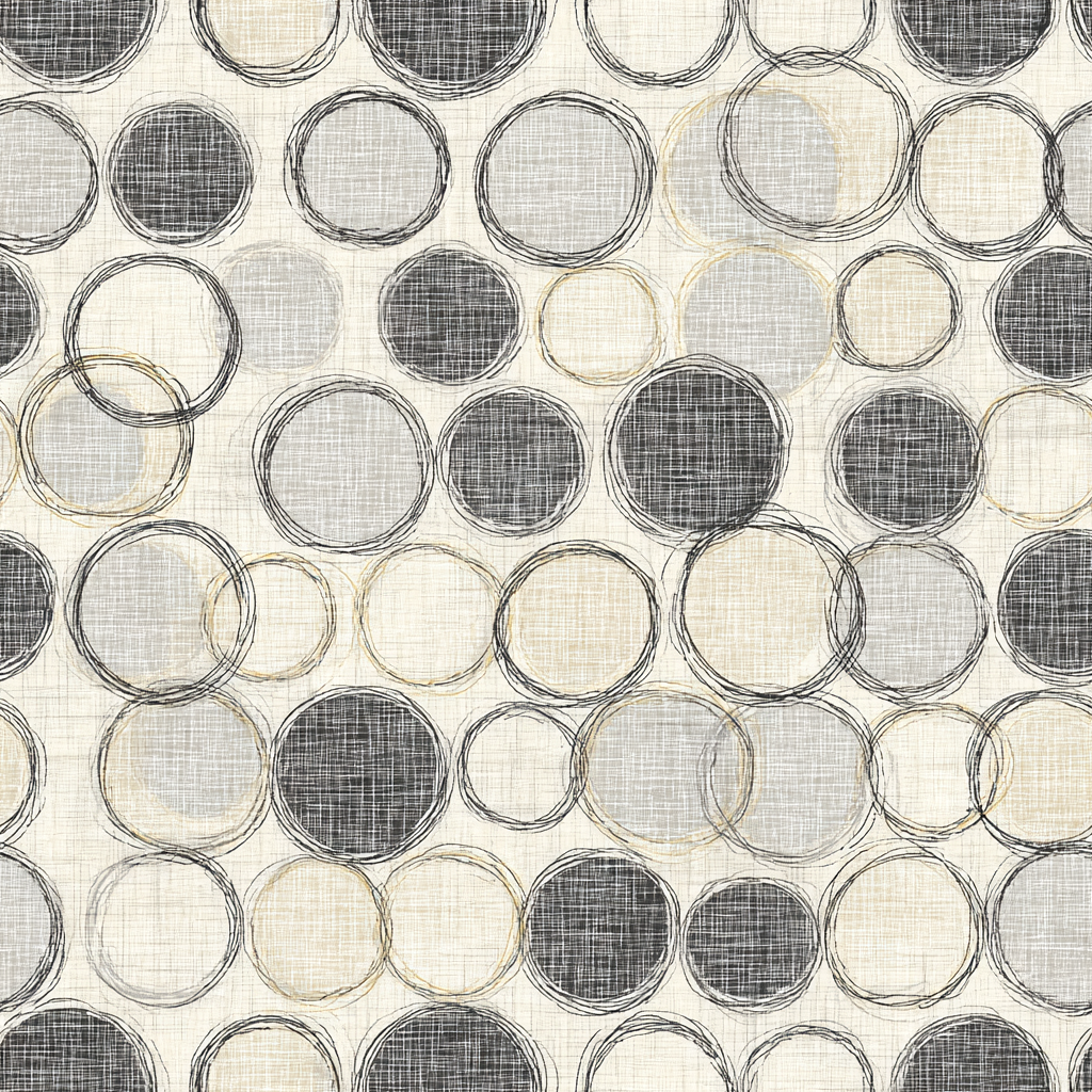 Charcoal reverie wallpaper with circle pattern and distressed texture.