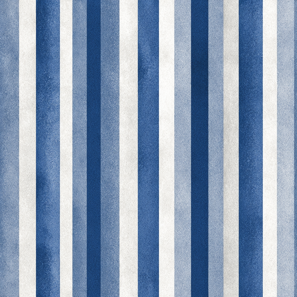 Harbor Stripe Wallpaper with blue and white vertical stripes with a subtle textured appearance.