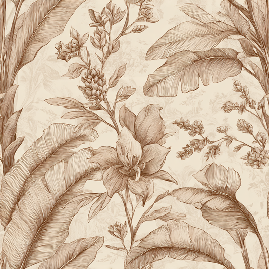 Sepia Botanica Wallpaper