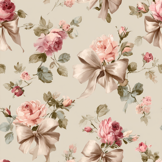 Ribbon & Rose Society Wallpaper