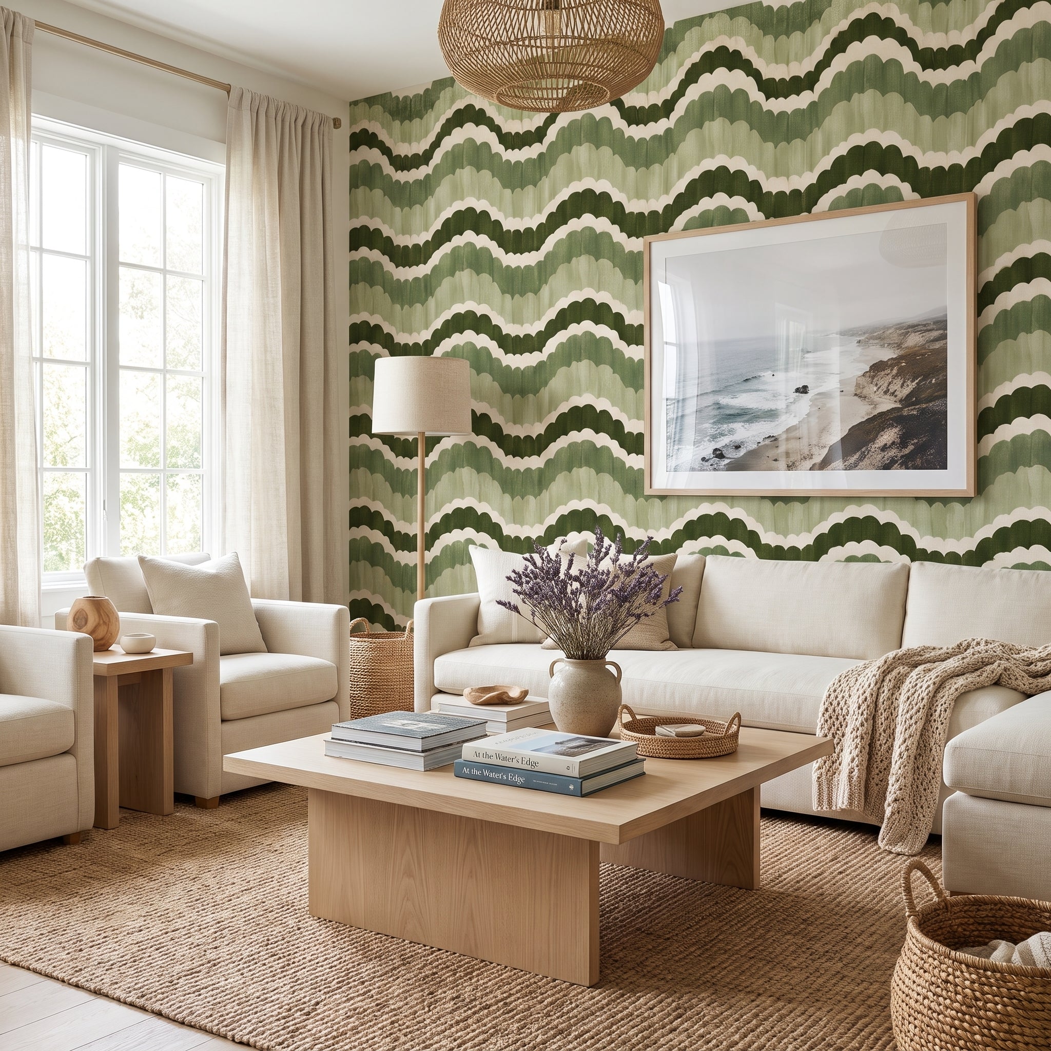 Painted Scallop Cascade — styled room 3