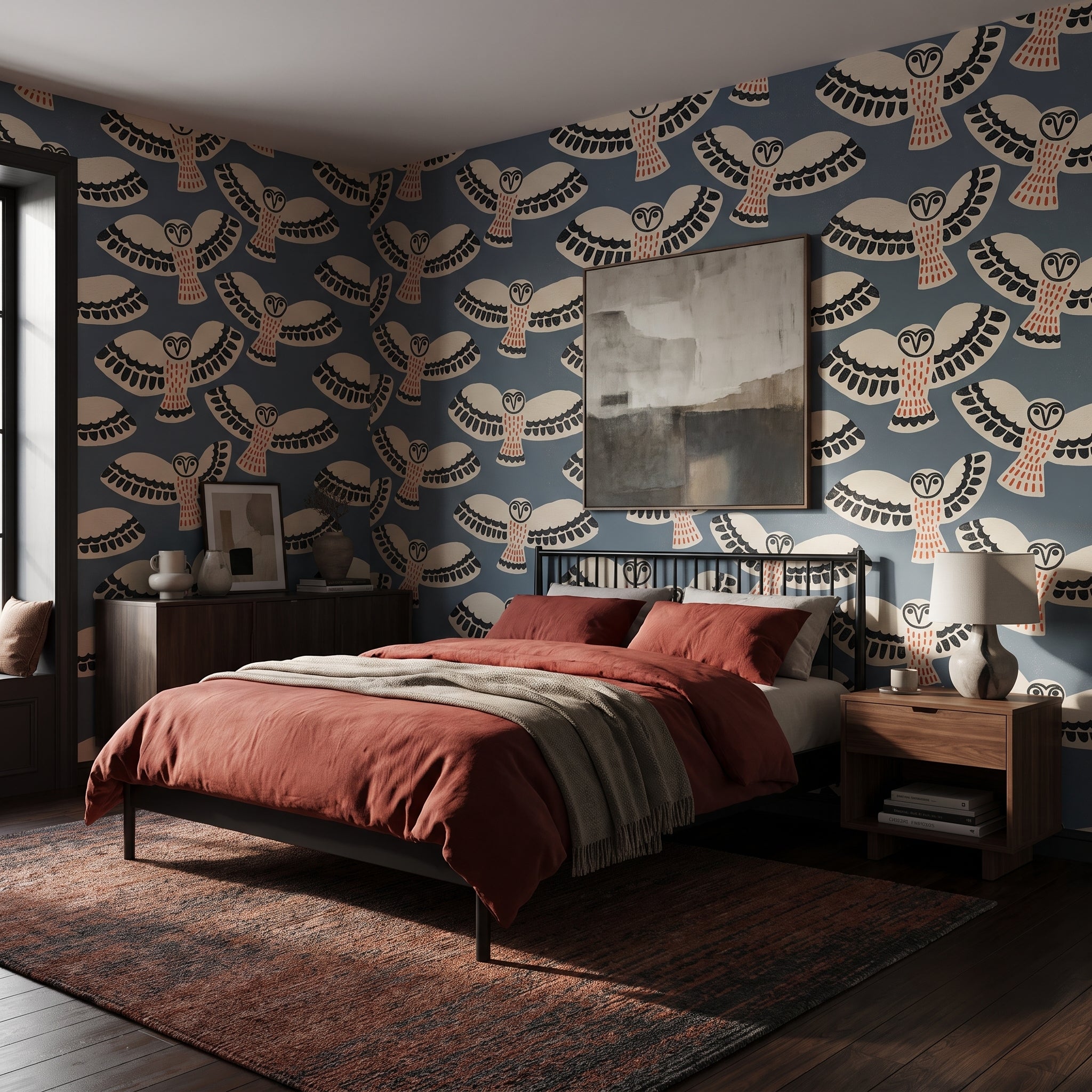 Barn Owl Glide — styled room 1