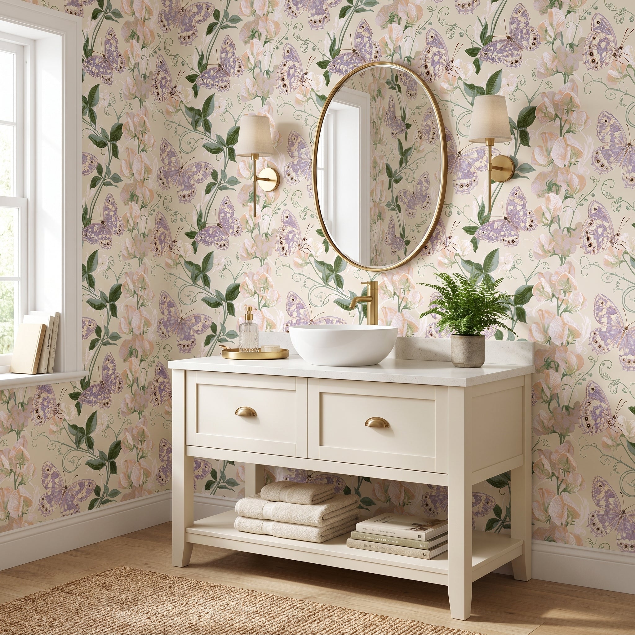 Lavender Wing Sweet Pea — styled room 2