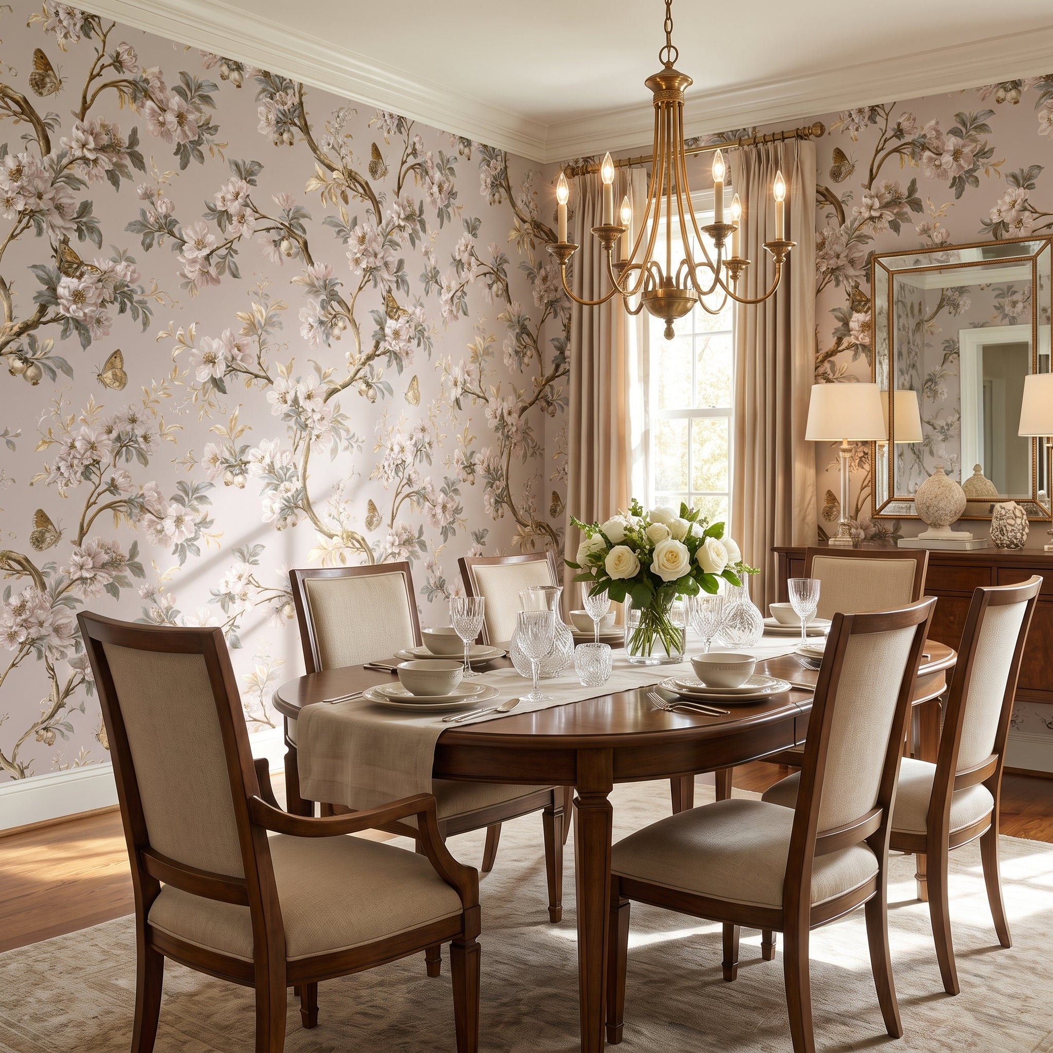 Moth and Blossom Branch — styled room 1