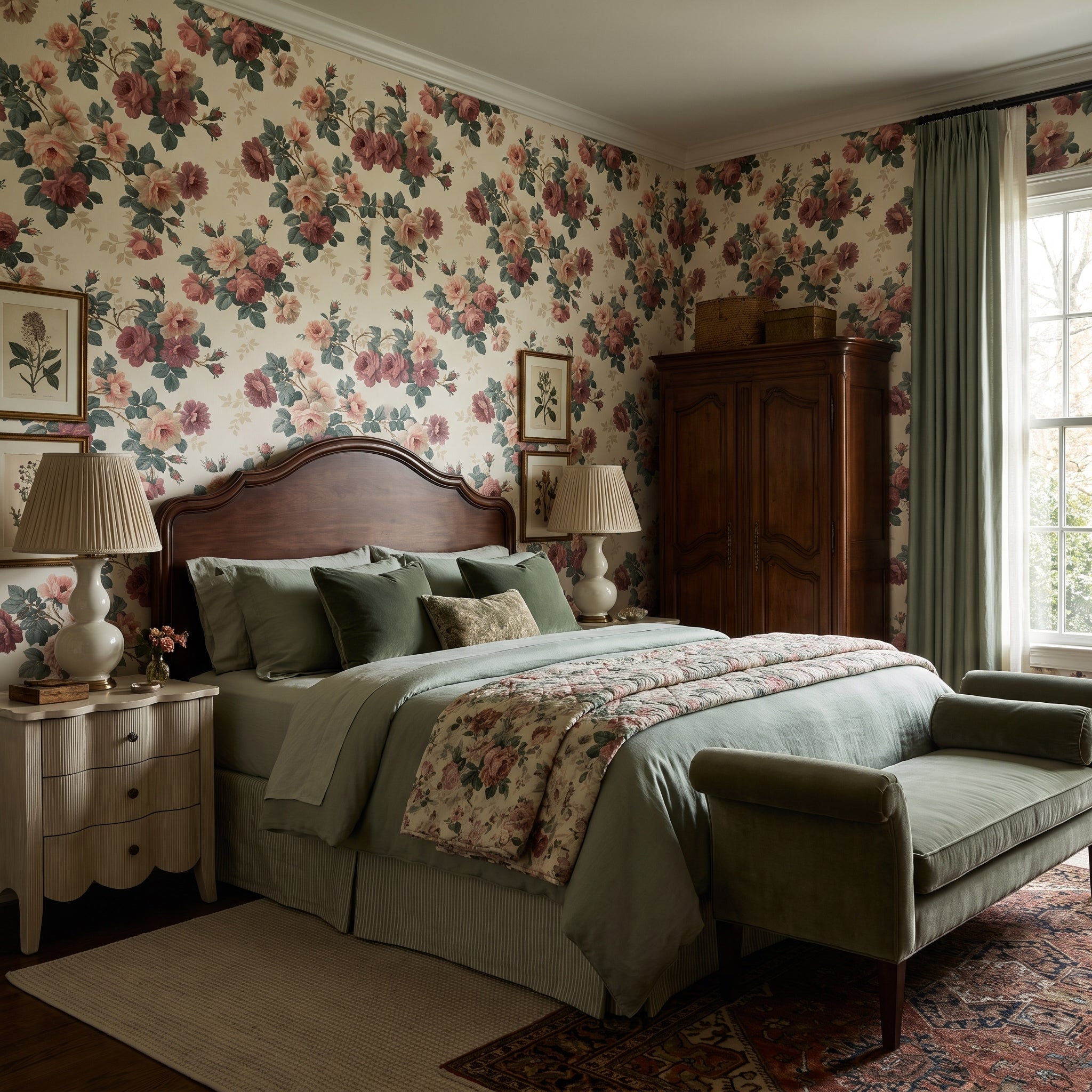 Estate Cabbage Roses — styled room 2
