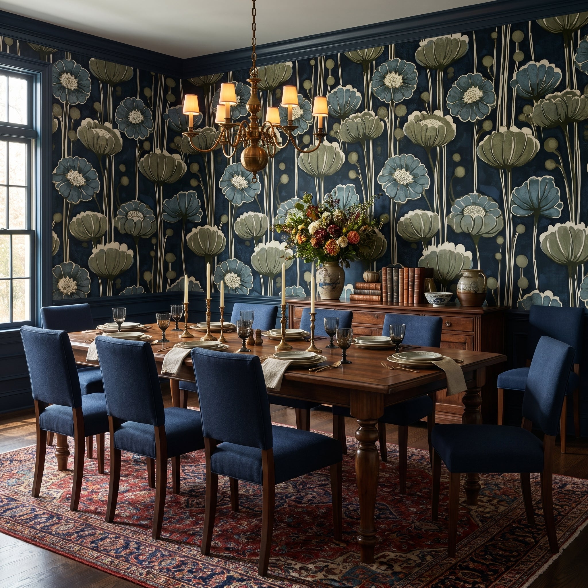 Tall Stems in Navy — styled room 2