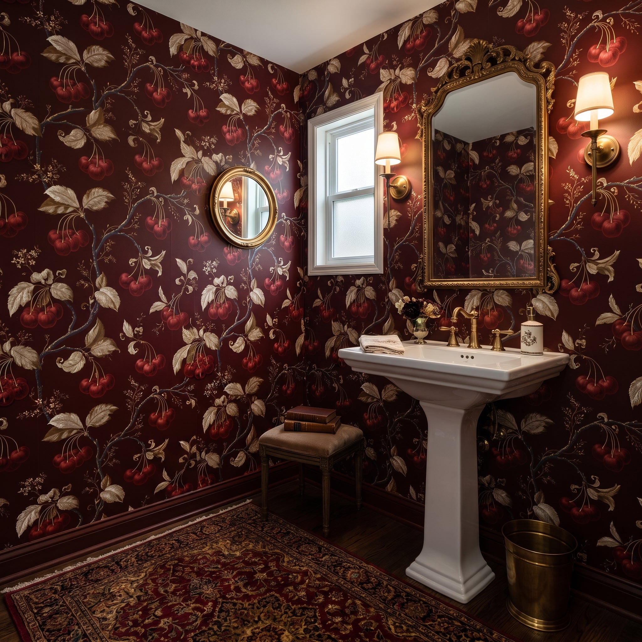 Burgundy Orchard Arch — styled room 3