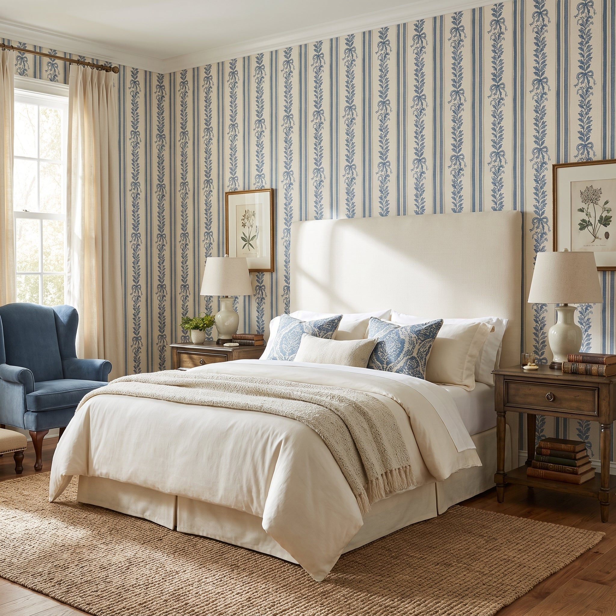 Provincial Bow Stripe — styled room 3