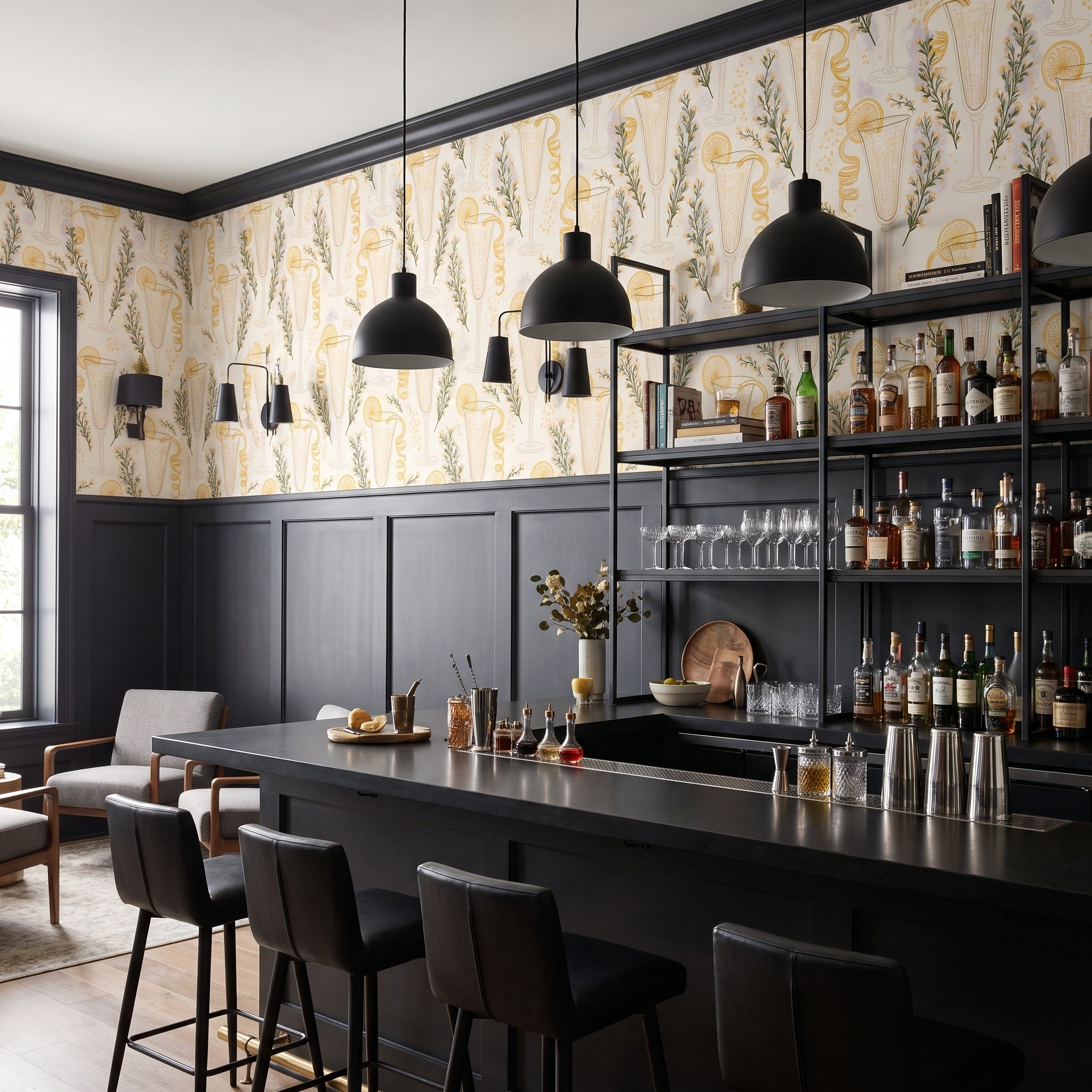 Garnished Flutes — styled room 1