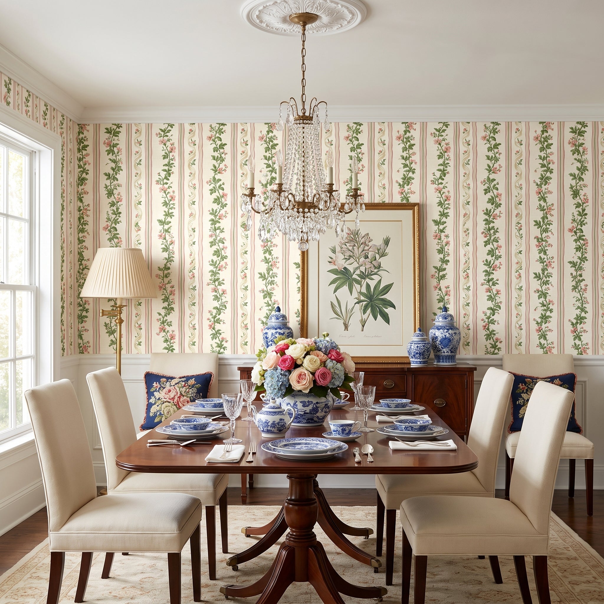 Ribboned Petal Columns — styled room 1