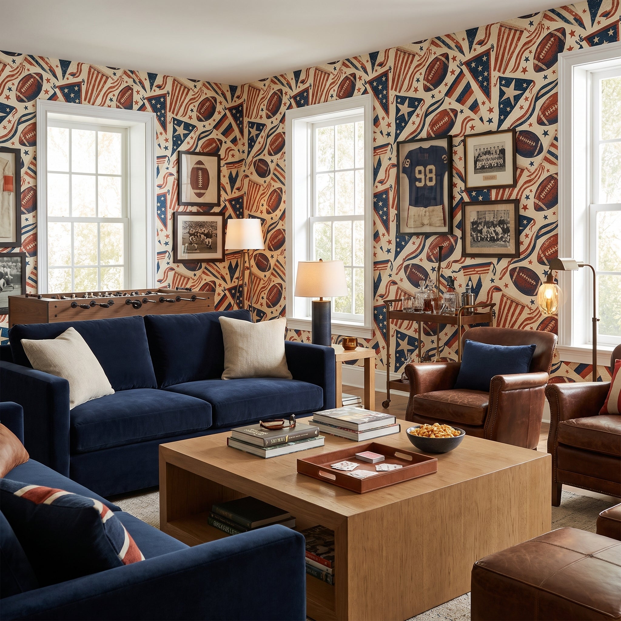 Gridiron Pennants — styled room 1