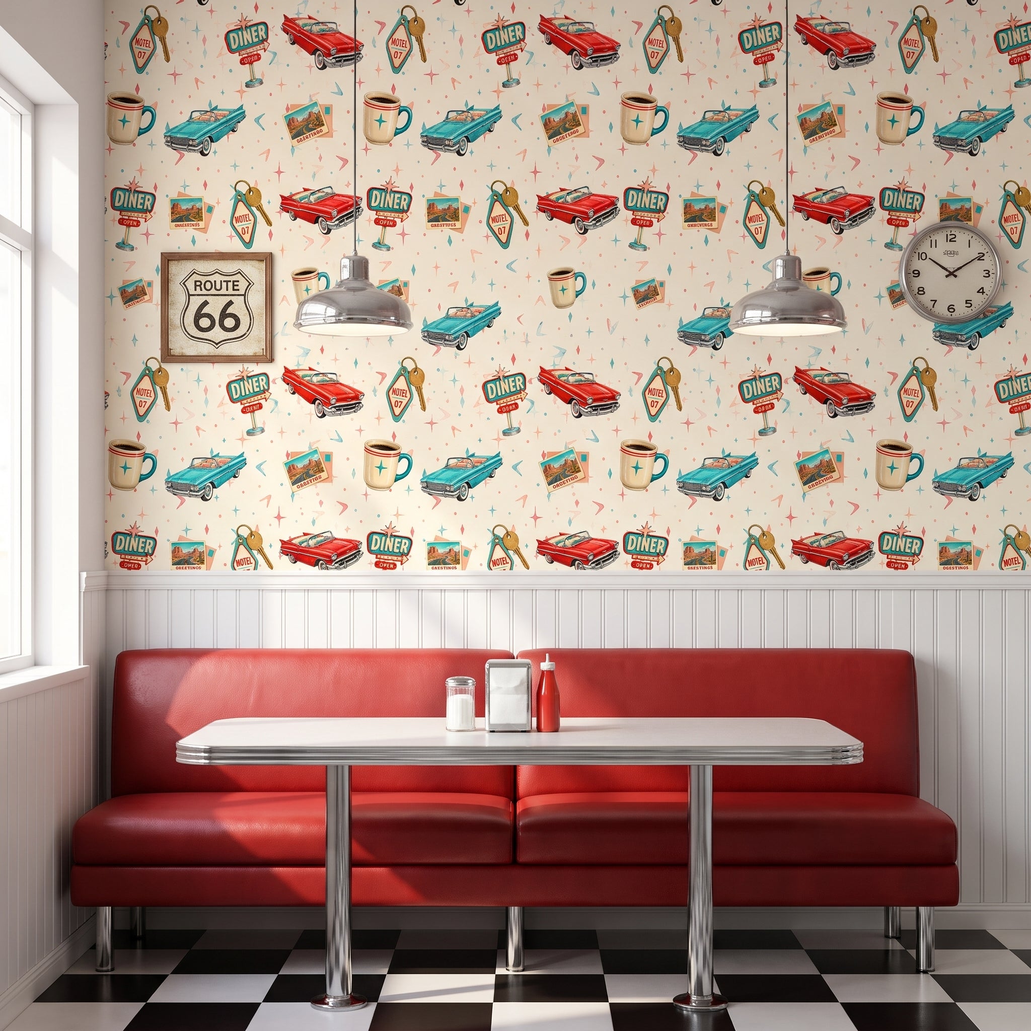 Route 66 Postcard — styled room 3