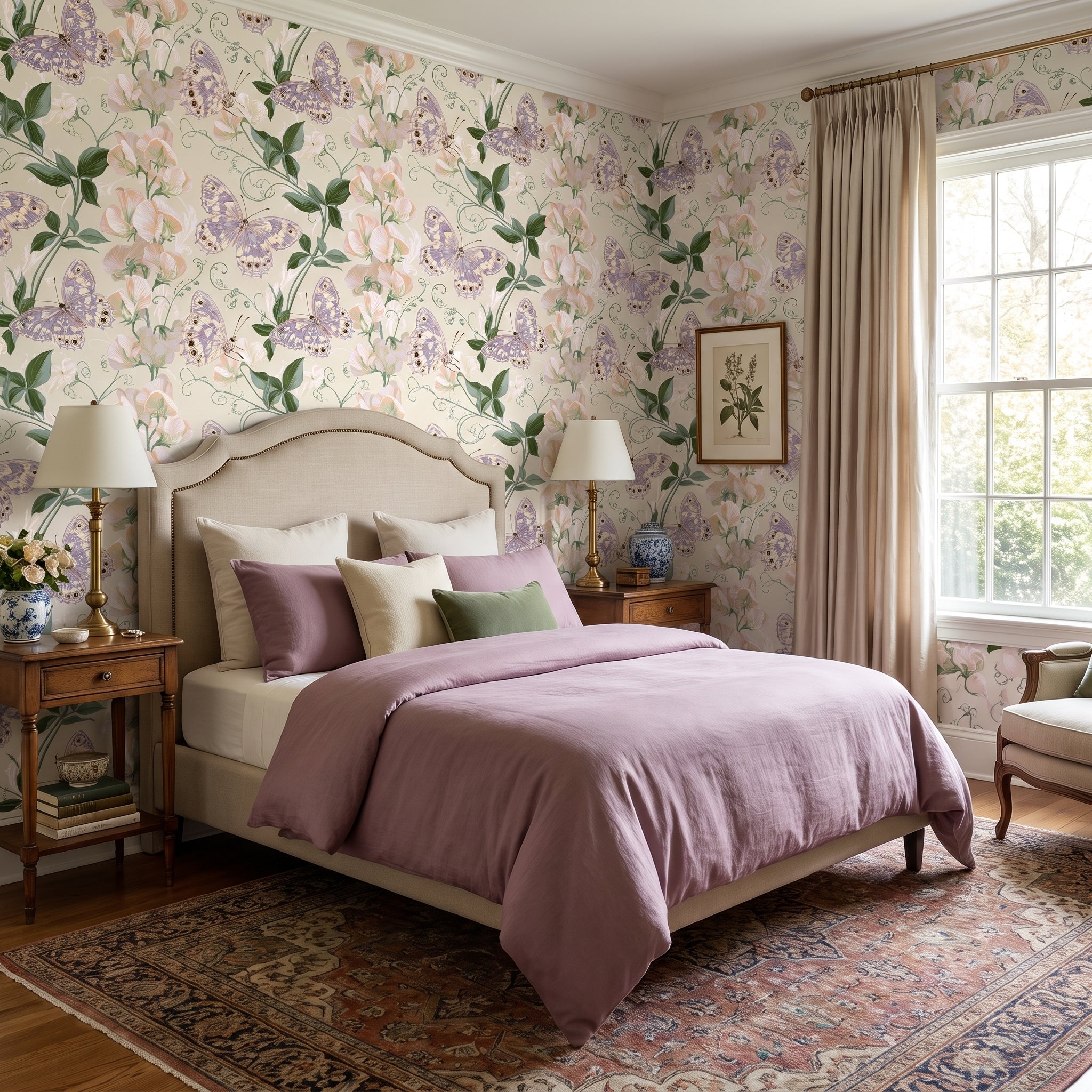 Lavender Wing Sweet Pea — styled room 1