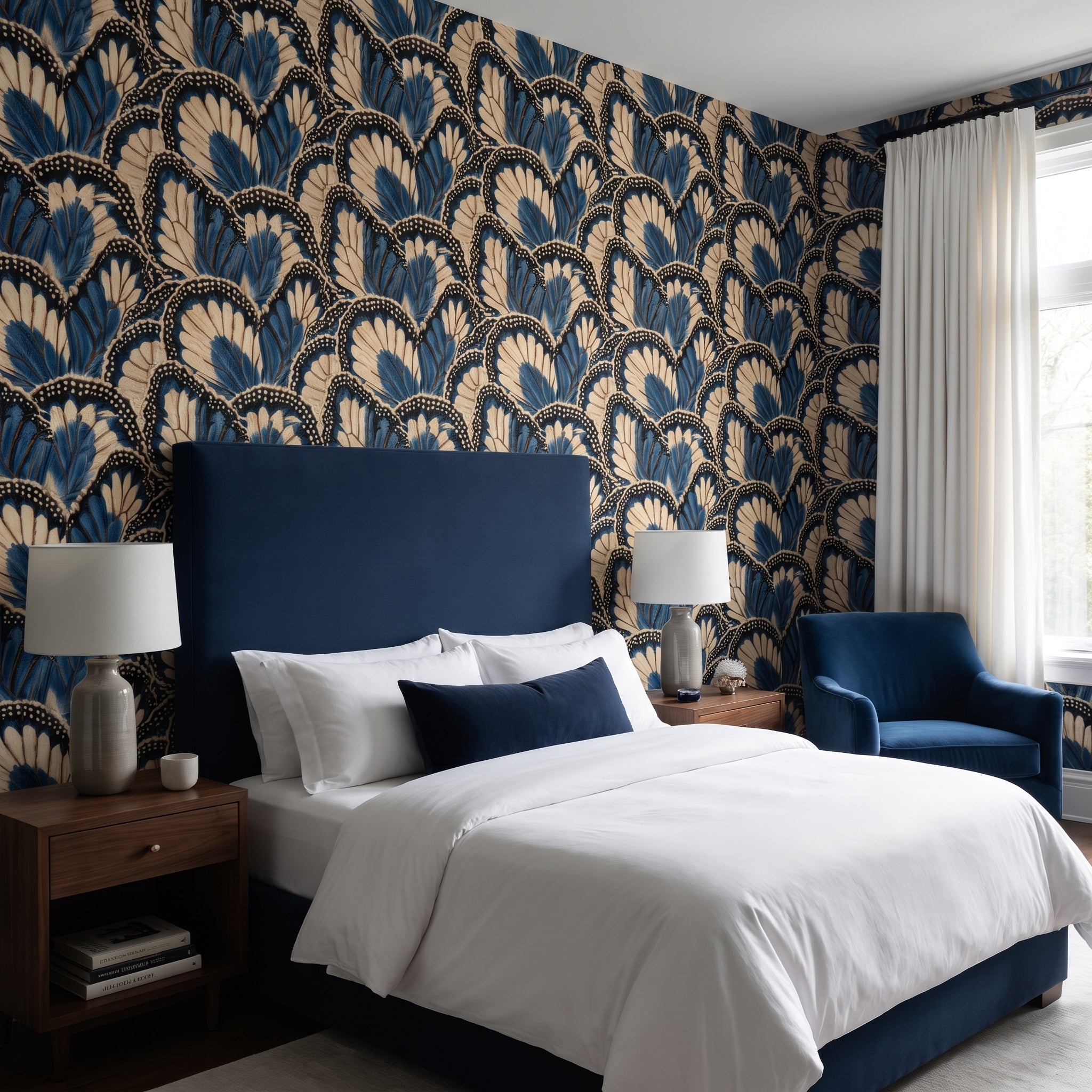 Cobalt Wing Overlap — styled room 3