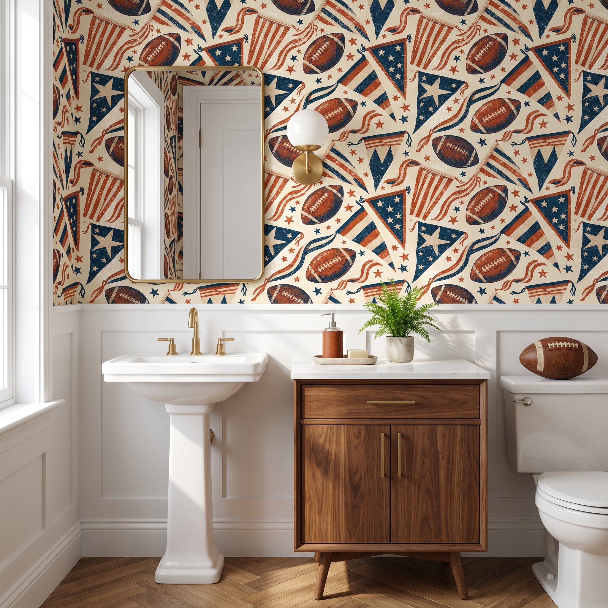 Gridiron Pennants — styled room 2