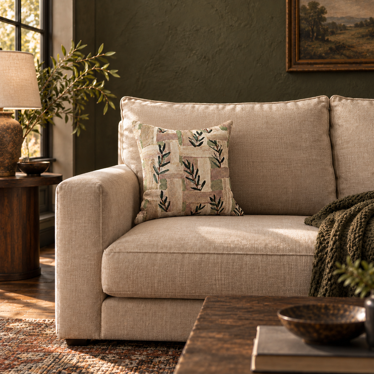 Painted Arbor Woven Throw Pillow