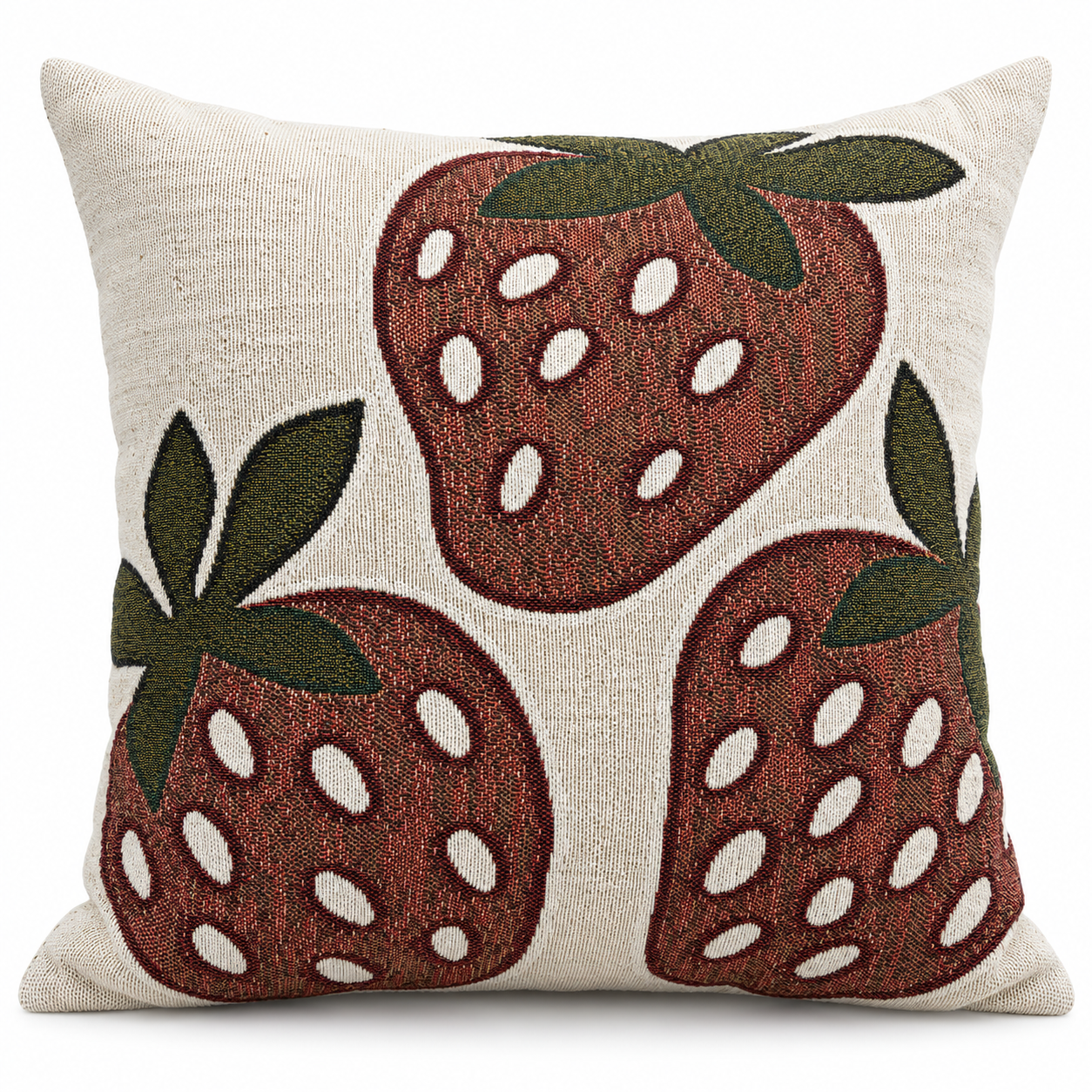 Berries & Cream Woven Throw Pillow
